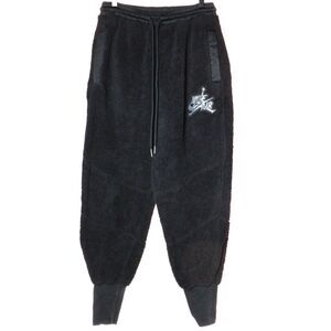 Nike Jordan Flight Men's High-Pile Fleece Joggers Sweatpants Black Sherpa Sz M